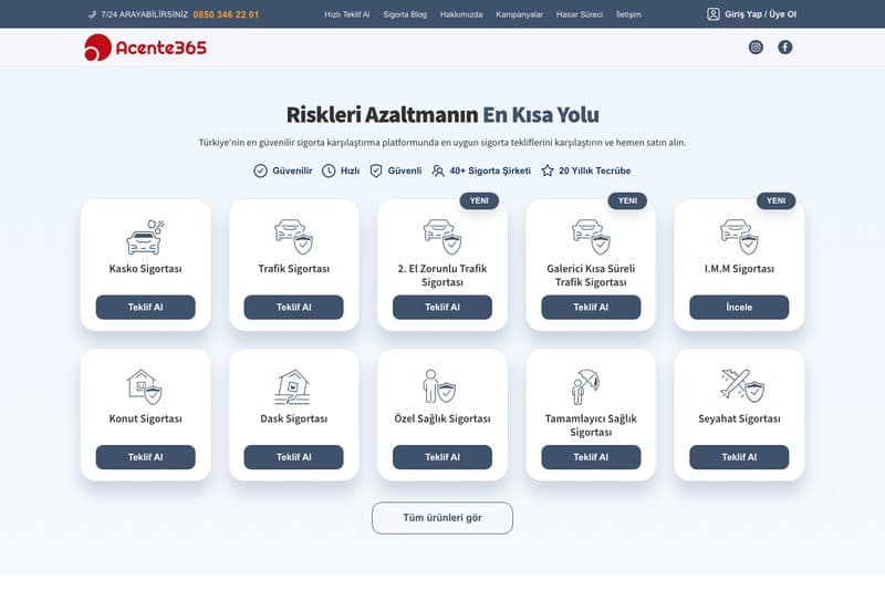 Sales 18 sigorta acentesi web sitesi tasarımı