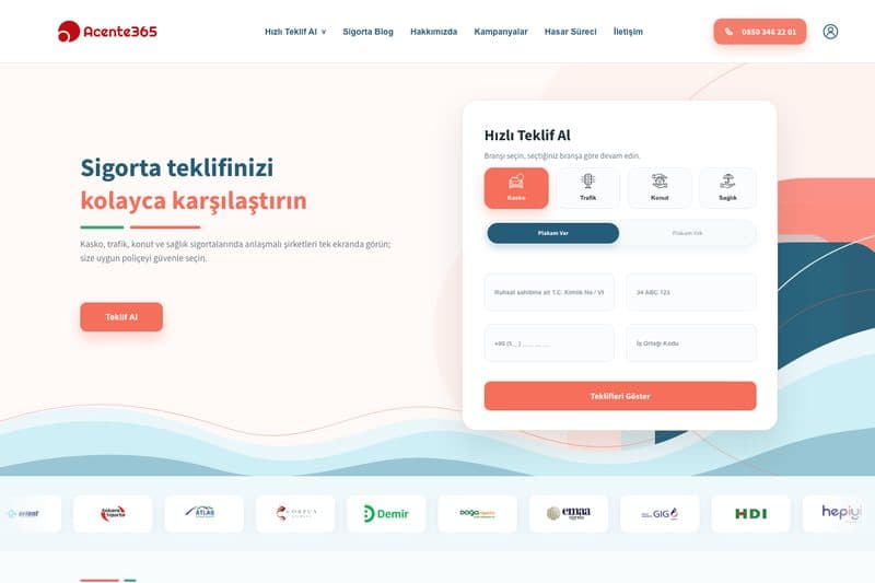 Sales 19 sigorta acentesi web sitesi tasarımı